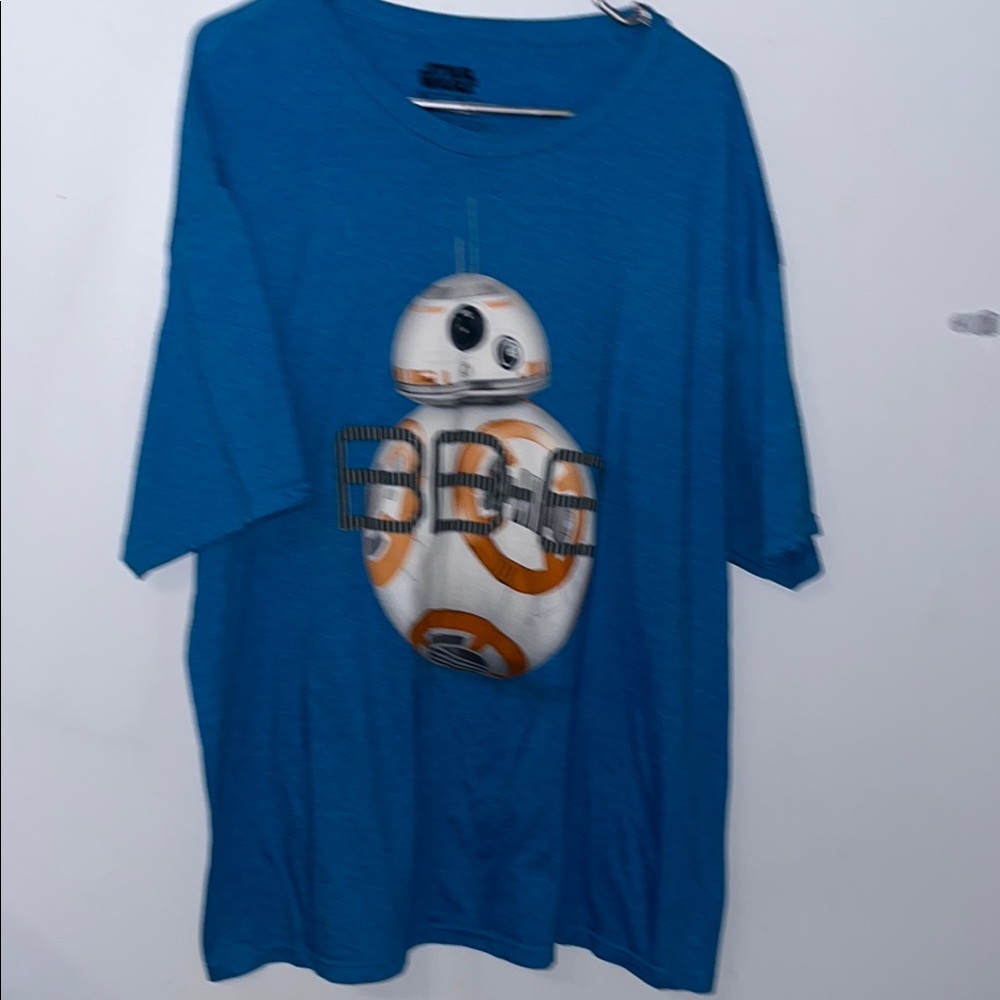 NEW MENS STAR WARS SZ 2X BLUE BB-8 GRAPHIC CREW NECK T-SHIRT